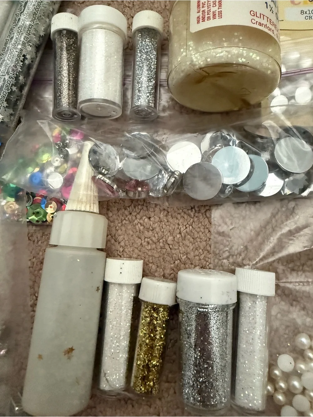 Lot of Assorted Glitter and Rhinestones | Arts & Crafts Supplies